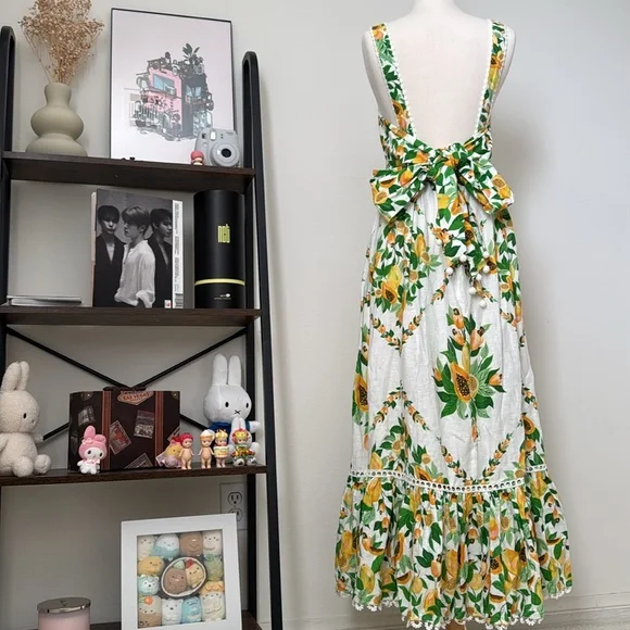 FARM Off-White Papaya Scarf Lenzing Ecovero Maxi Dress